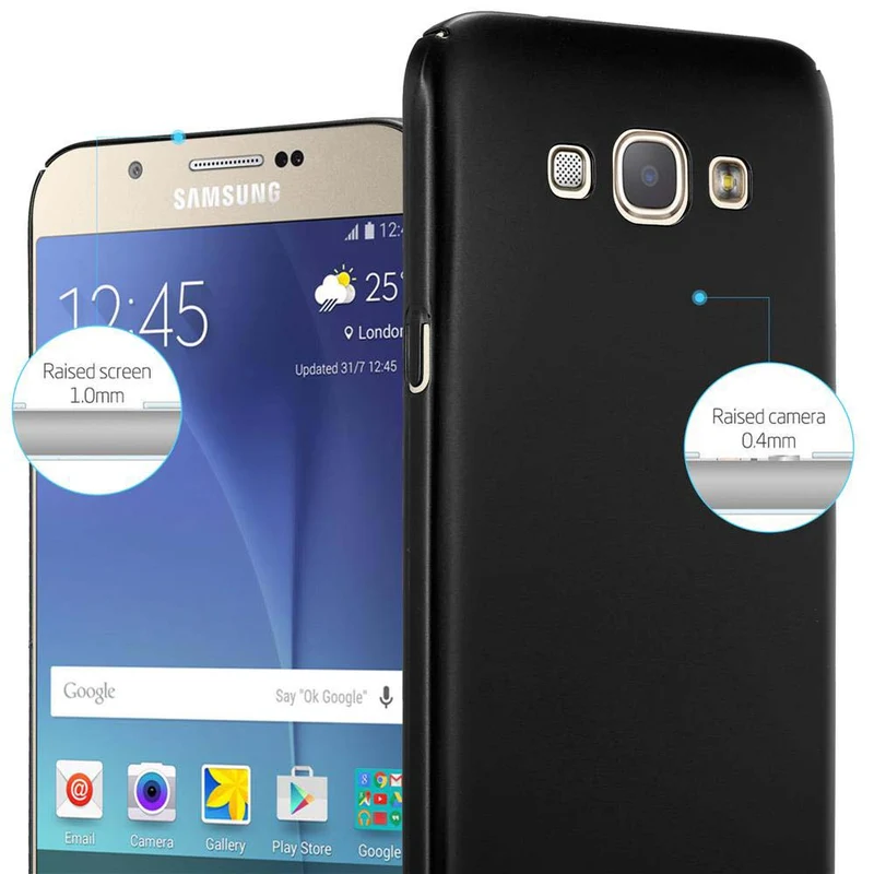Cadorabo Hülle kompatibel mit Samsung Galaxy A8 2015 Hard Case Schutzhülle in Metall Optik gegen Kratzer und Stöße
