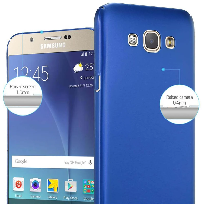Cadorabo Hülle kompatibel mit Samsung Galaxy A8 2015 Hard Case Schutzhülle in Metall Optik gegen Kratzer und Stöße