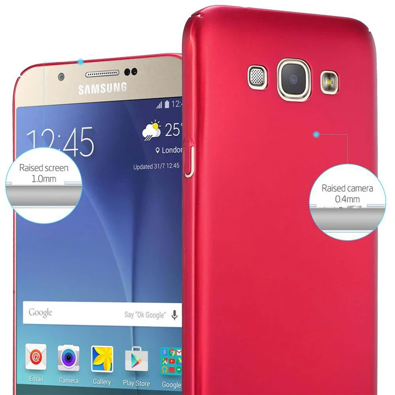 Cadorabo Hülle kompatibel mit Samsung Galaxy A8 2015 Hard Case Schutzhülle in Metall Optik gegen Kratzer und Stöße