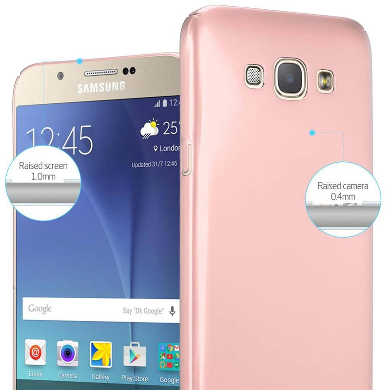 Cadorabo Hülle kompatibel mit Samsung Galaxy A8 2015 Hard Case Schutzhülle in Metall Optik gegen Kratzer und Stöße