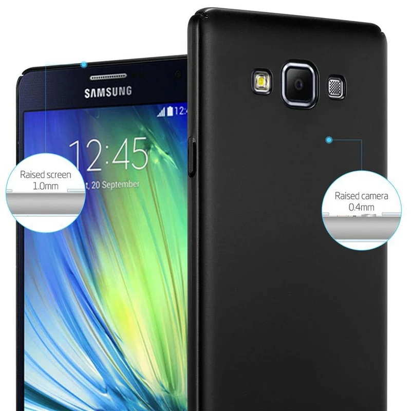Cadorabo Hülle kompatibel mit Samsung Galaxy A7 2015 Hard Case Schutzhülle in Metall Optik gegen Kratzer und Stöße