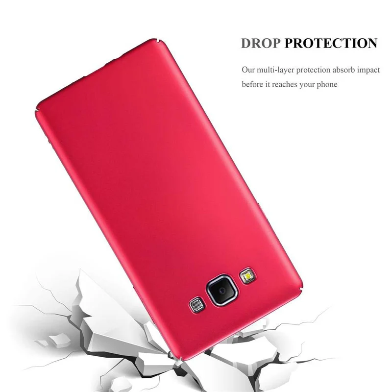Cadorabo Hülle kompatibel mit Samsung Galaxy A7 2015 Hard Case Schutzhülle in Metall Optik gegen Kratzer und Stöße