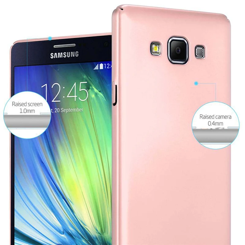 Cadorabo Hülle kompatibel mit Samsung Galaxy A7 2015 Hard Case Schutzhülle in Metall Optik gegen Kratzer und Stöße