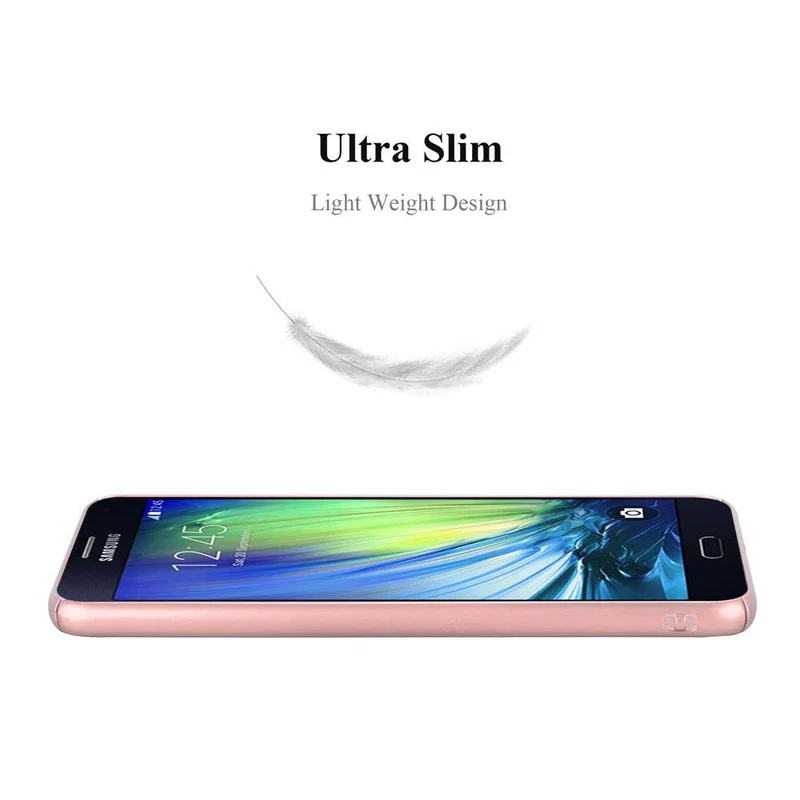 Cadorabo Hülle kompatibel mit Samsung Galaxy A7 2015 Hard Case Schutzhülle in Metall Optik gegen Kratzer und Stöße