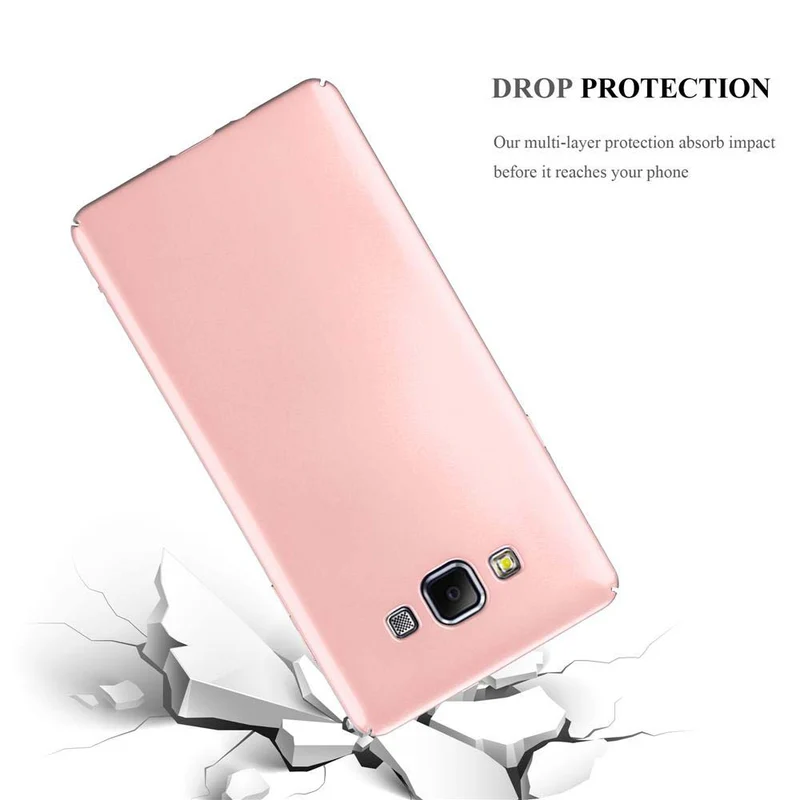 Cadorabo Hülle kompatibel mit Samsung Galaxy A7 2015 Hard Case Schutzhülle in Metall Optik gegen Kratzer und Stöße