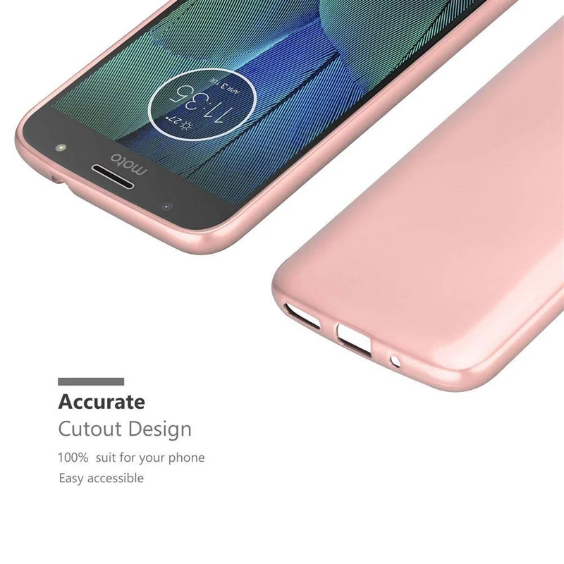 Cadorabo Hülle kompatibel mit Motorola MOTO G5S PLUS Schutzhülle aus flexiblem TPU Silikon