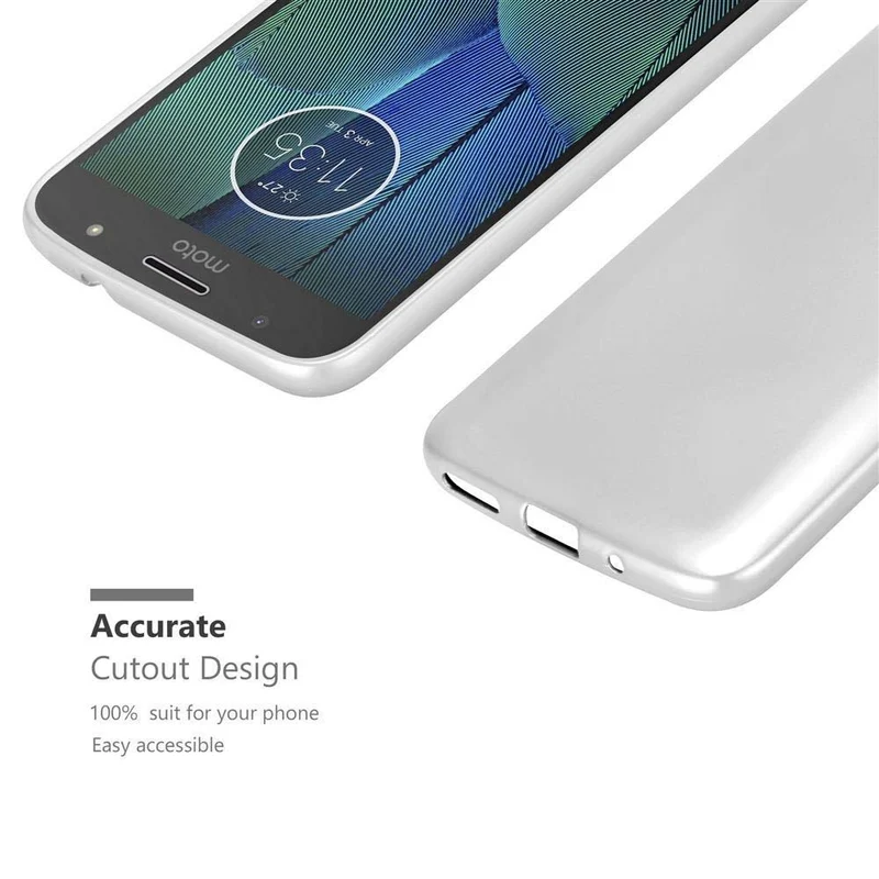 Cadorabo Hülle kompatibel mit Motorola MOTO G5S PLUS Schutzhülle aus flexiblem TPU Silikon
