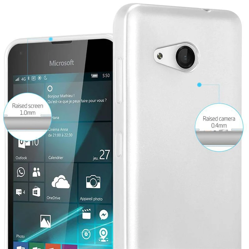Cadorabo Hülle kompatibel mit Nokia Lumia 550 Schutzhülle aus flexiblem TPU Silikon
