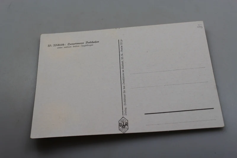 Postkarte Willrich - "Hauptmann Balthasar" 2. Weltkrieg
