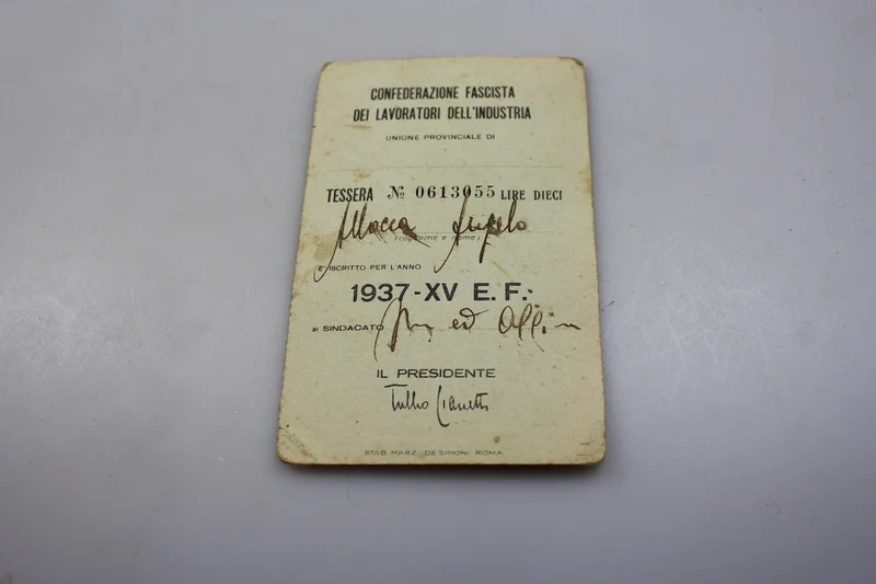CFLI-Mitgliedskarte - 1937 XV° EF