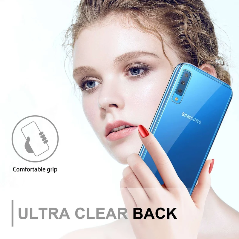 Cadorabo Hülle kompatibel mit Samsung Galaxy A7 2018 360° Full Body Schutzhülle - Front- und Rückenschutz, Rundumschutz mit Displayschutz