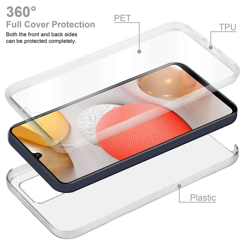 Cadorabo Hülle kompatibel mit Samsung Galaxy A42 4G 360° Full Body Schutzhülle - Front- und Rückenschutz, Rundumschutz mit Displayschutz