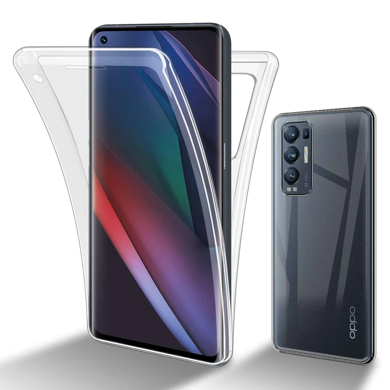 Cadorabo Hülle kompatibel mit Oppo FIND X3 NEO 360° Full Body Schutzhülle - Front- und Rückenschutz, Rundumschutz mit Displayschutz