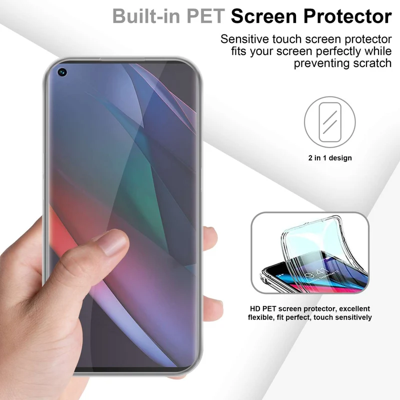 Cadorabo Hülle kompatibel mit Oppo FIND X3 NEO 360° Full Body Schutzhülle - Front- und Rückenschutz, Rundumschutz mit Displayschutz