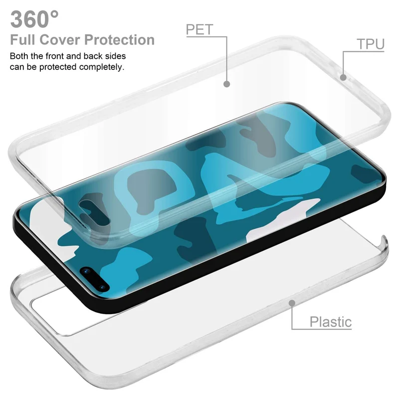 Cadorabo Hülle kompatibel mit Huawei P40 PRO / P40 PRO+ 360° Full Body Schutzhülle - Front- und Rückenschutz, Rundumschutz mit Displayschutz