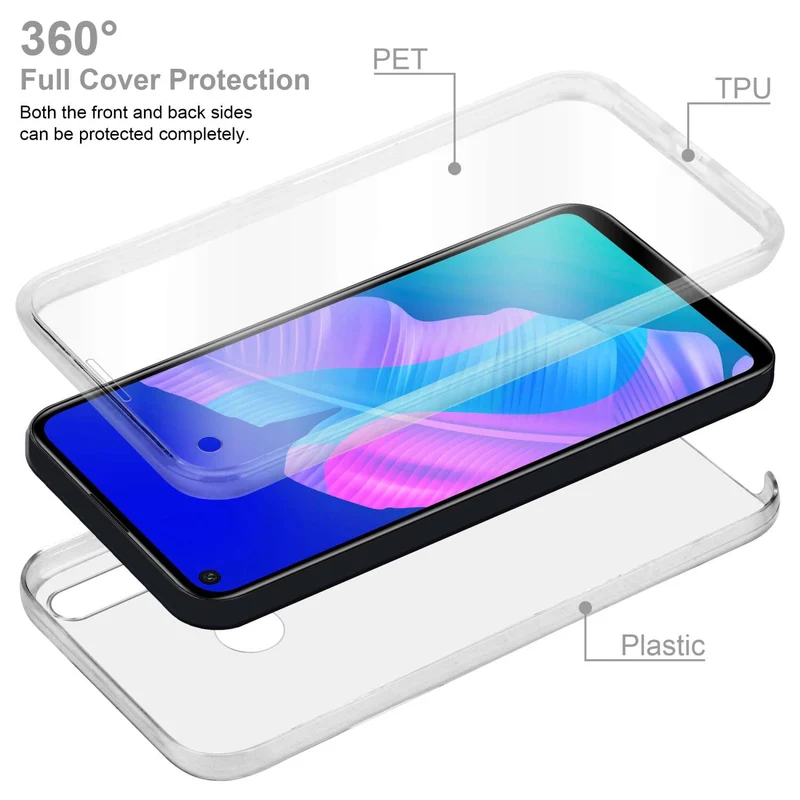 Cadorabo Hülle kompatibel mit Huawei P40 LITE E 360° Full Body Schutzhülle - Front- und Rückenschutz, Rundumschutz mit Displayschutz