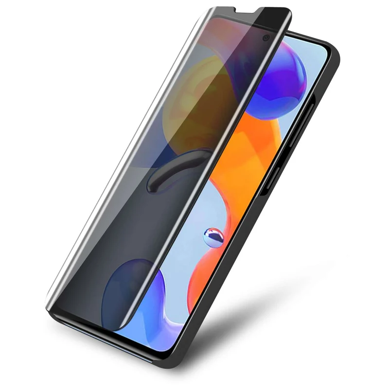 Cadorabo Hülle kompatibel mit Xiaomi RedMi NOTE 11 PRO 4G / 5G Clear View Spiegel Schutzhülle mit Standfunktion 360 Grad Schutz