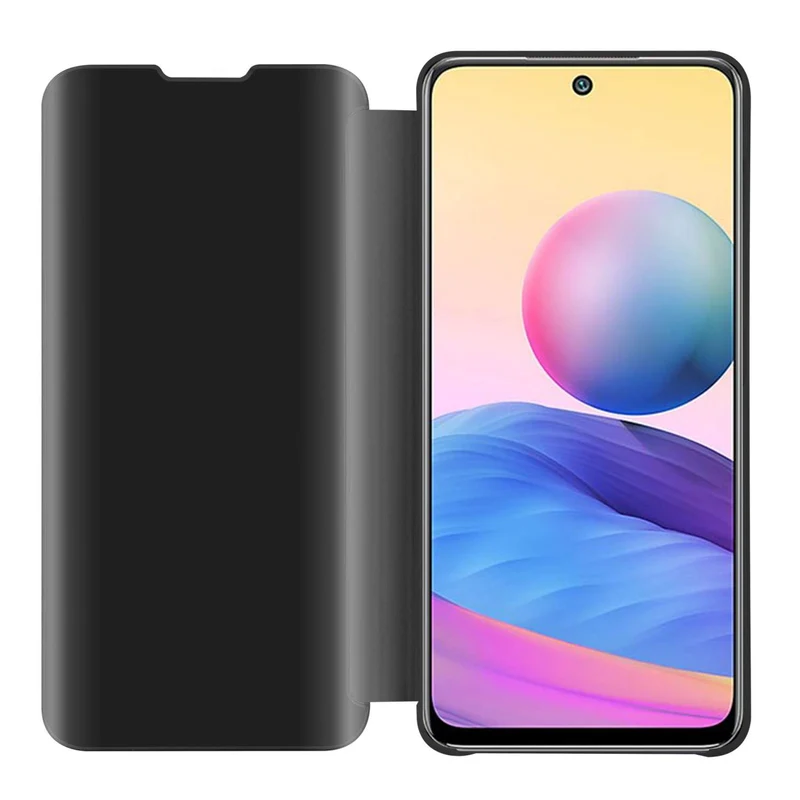 Cadorabo Hülle kompatibel mit Xiaomi RedMi NOTE 10 5G / POCO M3 PRO 5G Clear View Spiegel Schutzhülle mit Standfunktion 360 Grad Schutz