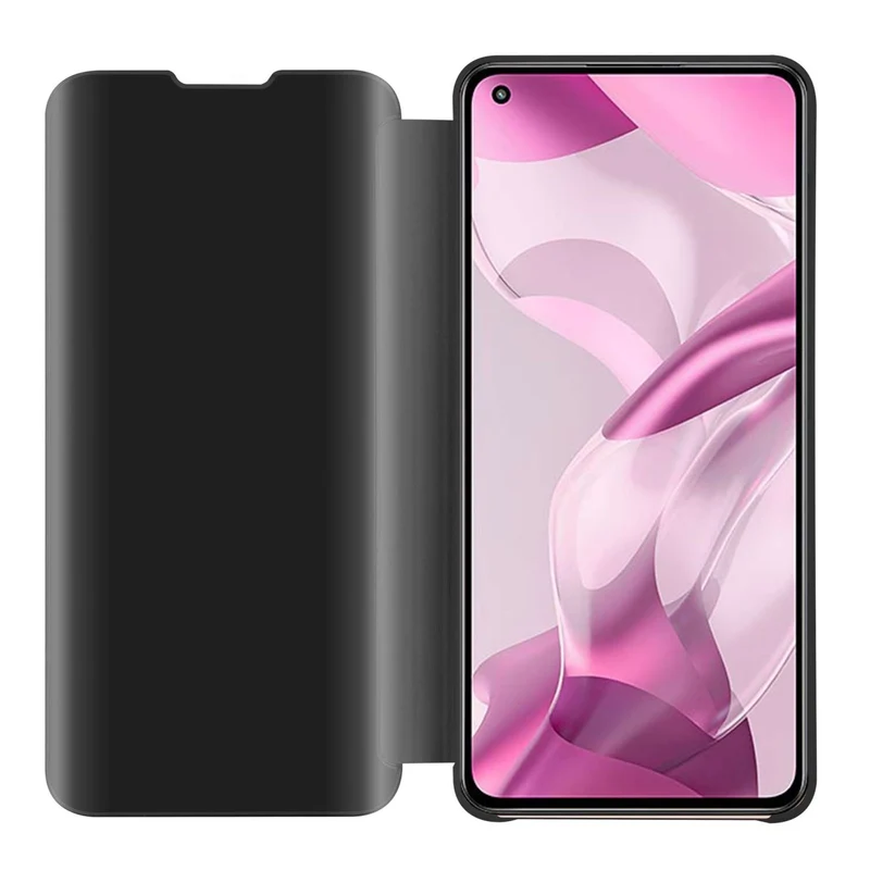Cadorabo Hülle kompatibel mit Xiaomi Mi 11 LITE (4G / 5G) / 11 LITE NE Clear View Spiegel Schutzhülle mit Standfunktion 360 Grad Schutz
