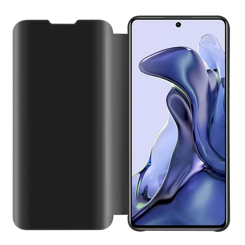 Cadorabo Hülle kompatibel mit Xiaomi 11T / 11T PRO Clear View Spiegel Schutzhülle mit Standfunktion 360 Grad Schutz