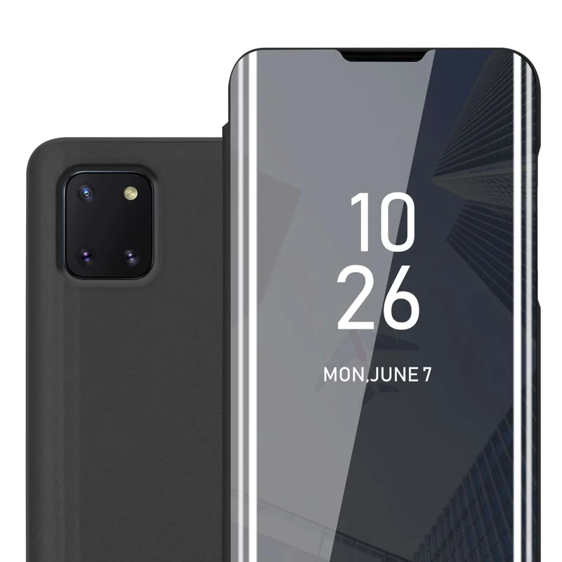 Cadorabo Hülle kompatibel mit Samsung Galaxy A81 / NOTE 10 LITE / M60s Clear View Spiegel Schutzhülle mit Standfunktion 360 Grad Schutz