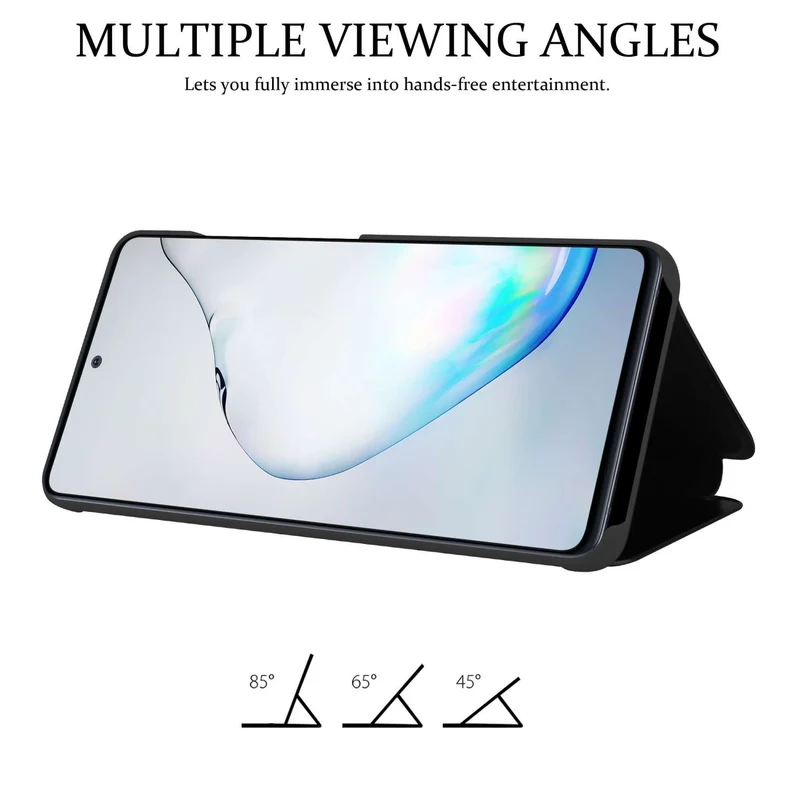 Cadorabo Hülle kompatibel mit Samsung Galaxy A81 / NOTE 10 LITE / M60s Clear View Spiegel Schutzhülle mit Standfunktion 360 Grad Schutz
