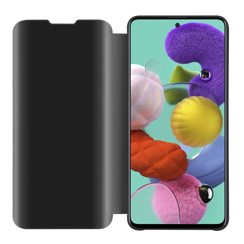 Cadorabo Hülle kompatibel mit Samsung Galaxy A51 5G Clear View Spiegel Schutzhülle mit Standfunktion 360 Grad Schutz