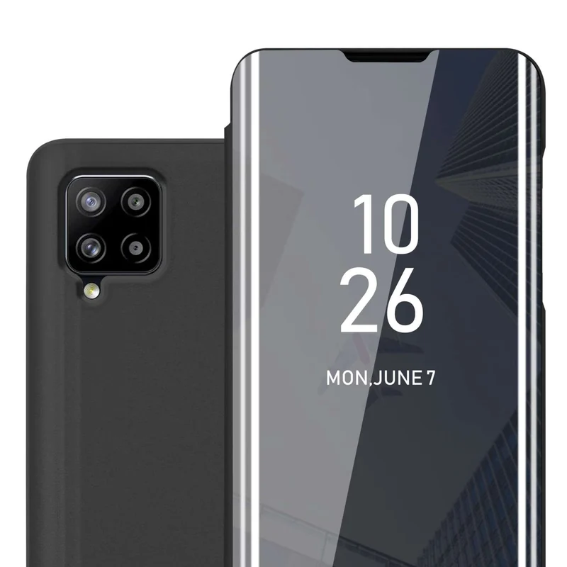 Cadorabo Hülle kompatibel mit Samsung Galaxy A42 4G Clear View Spiegel Schutzhülle mit Standfunktion 360 Grad Schutz