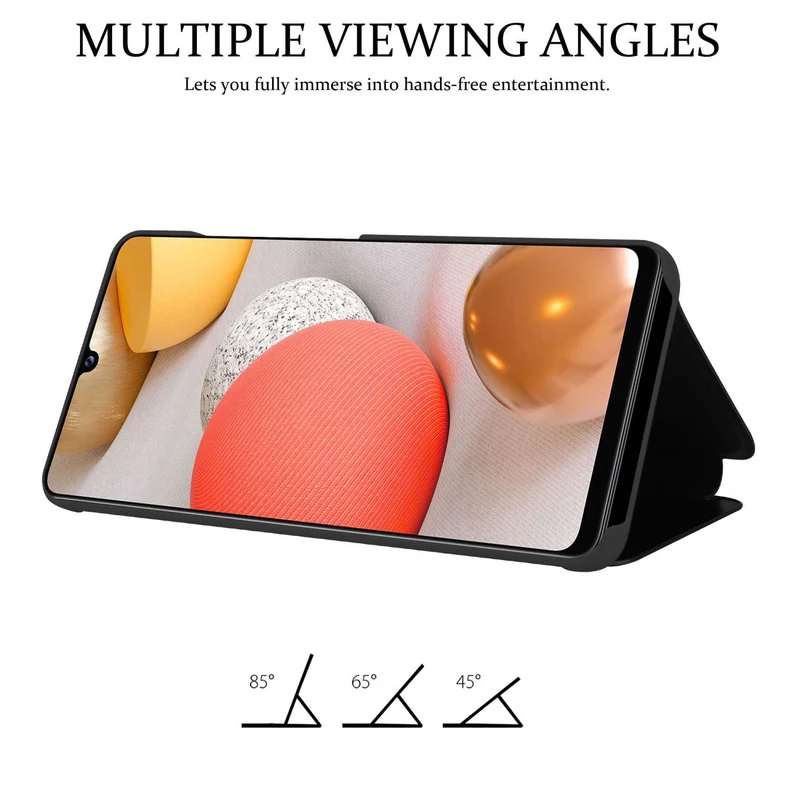 Cadorabo Hülle kompatibel mit Samsung Galaxy A42 4G Clear View Spiegel Schutzhülle mit Standfunktion 360 Grad Schutz