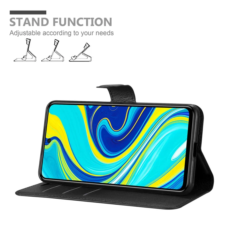 Cadorabo Hülle kompatibel mit Xiaomi RedMi NOTE 9 PRO / NOTE 9S Schutzhülle mit Magnetverschluss, Standfunktion und Kartenfach