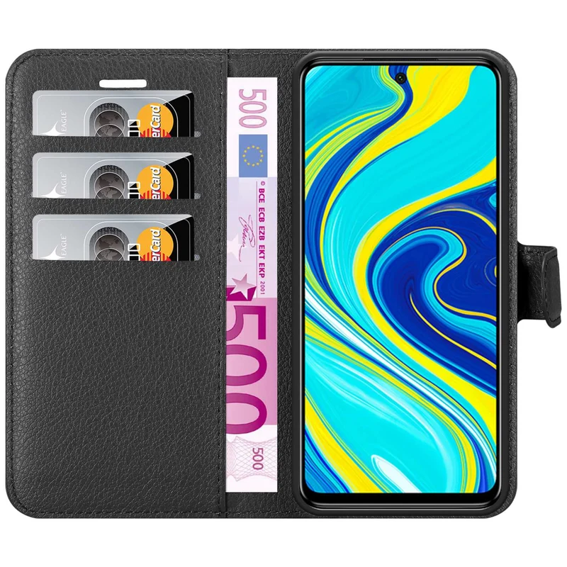 Cadorabo Hülle kompatibel mit Xiaomi RedMi NOTE 9 PRO / NOTE 9S Schutzhülle mit Magnetverschluss, Standfunktion und Kartenfach