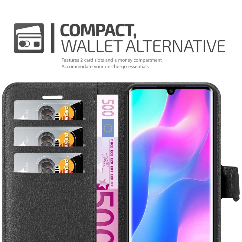 Cadorabo Hülle kompatibel mit Xiaomi Mi NOTE 10 LITE Schutzhülle mit Magnetverschluss, Standfunktion und Kartenfach