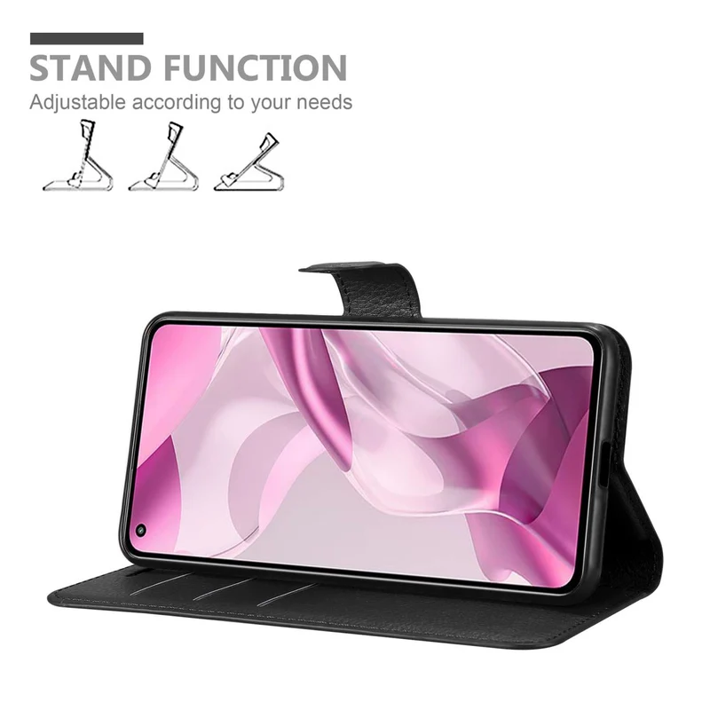 Cadorabo Hülle kompatibel mit Xiaomi Mi 11 LITE (4G / 5G) / 11 LITE NE Schutzhülle mit Magnetverschluss, Standfunktion und Kartenfach