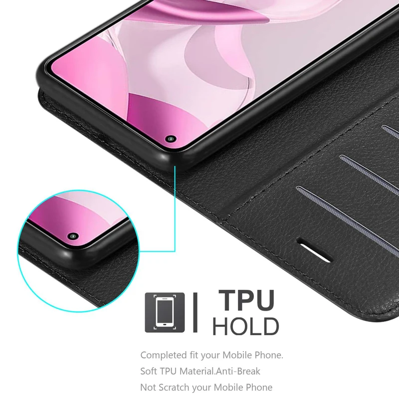 Cadorabo Hülle kompatibel mit Xiaomi Mi 11 LITE (4G / 5G) / 11 LITE NE Schutzhülle mit Magnetverschluss, Standfunktion und Kartenfach