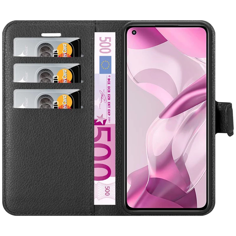Cadorabo Hülle kompatibel mit Xiaomi Mi 11 LITE (4G / 5G) / 11 LITE NE Schutzhülle mit Magnetverschluss, Standfunktion und Kartenfach