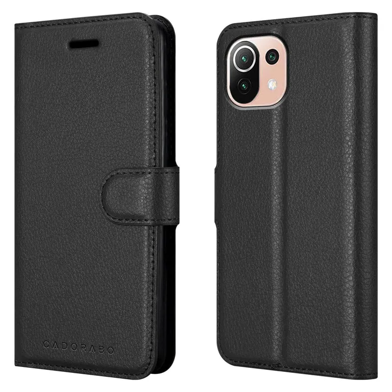 Cadorabo Hülle kompatibel mit Xiaomi Mi 11 LITE (4G / 5G) / 11 LITE NE Schutzhülle mit Magnetverschluss, Standfunktion und Kartenfach