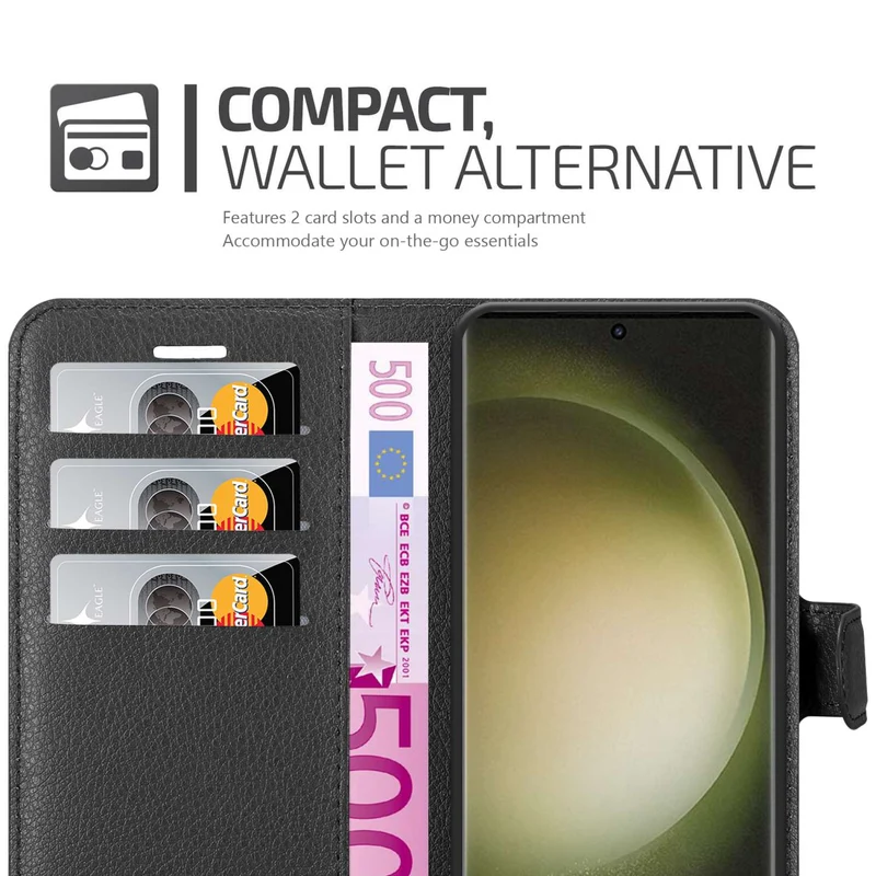 Cadorabo Hülle kompatibel mit Samsung Galaxy S23 ULTRA Schutzhülle mit Magnetverschluss, Standfunktion und Kartenfach