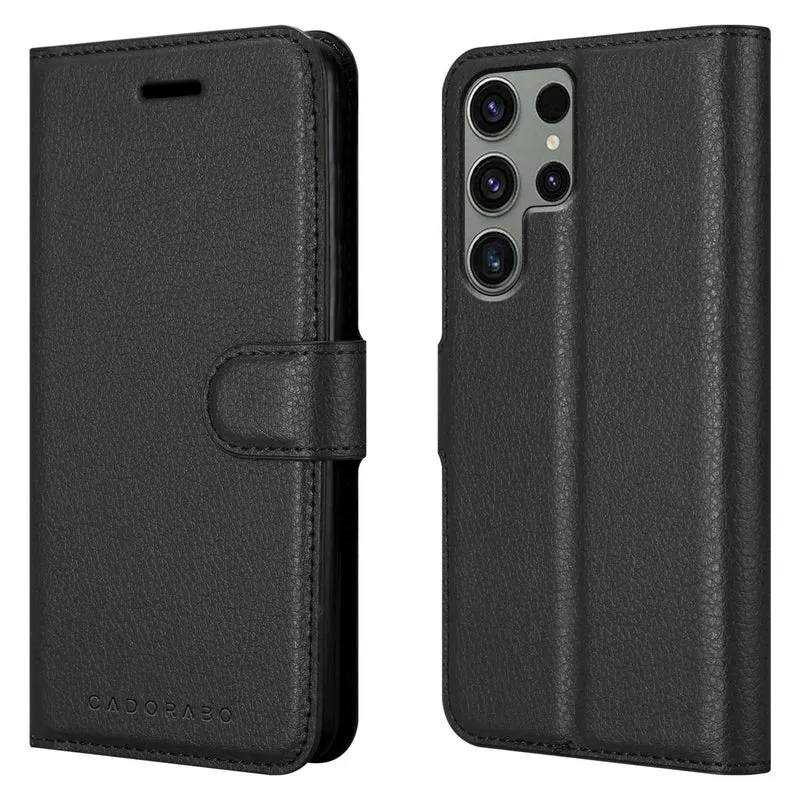 Cadorabo Hülle kompatibel mit Samsung Galaxy S23 ULTRA Schutzhülle mit Magnetverschluss, Standfunktion und Kartenfach