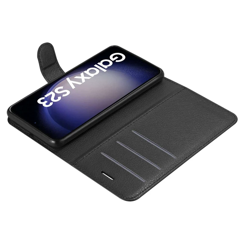 Cadorabo Hülle kompatibel mit Samsung Galaxy S23 Schutzhülle mit Magnetverschluss, Standfunktion und Kartenfach