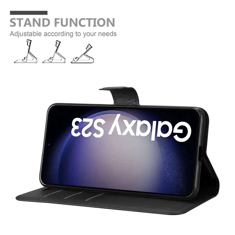 Cadorabo Hülle kompatibel mit Samsung Galaxy S23 Schutzhülle mit Magnetverschluss, Standfunktion und Kartenfach