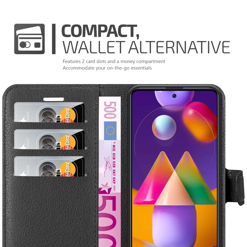 Cadorabo Hülle kompatibel mit Samsung Galaxy M31s Schutzhülle mit Magnetverschluss, Standfunktion und Kartenfach