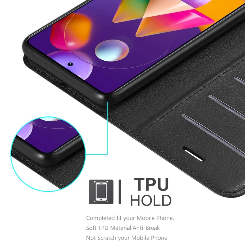 Cadorabo Hülle kompatibel mit Samsung Galaxy M31s Schutzhülle mit Magnetverschluss, Standfunktion und Kartenfach