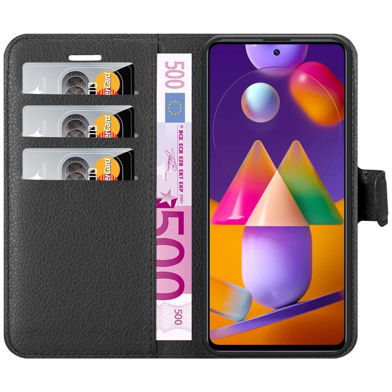 Cadorabo Hülle kompatibel mit Samsung Galaxy M31s Schutzhülle mit Magnetverschluss, Standfunktion und Kartenfach