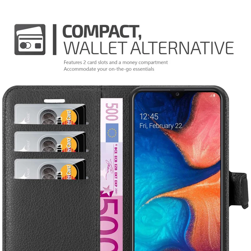 Cadorabo Hülle kompatibel mit Samsung Galaxy A20 / A30 / M10s Schutzhülle mit Magnetverschluss, Standfunktion und Kartenfach