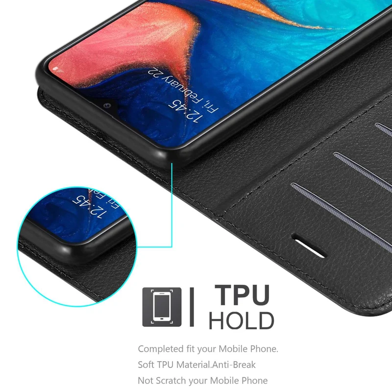 Cadorabo Hülle kompatibel mit Samsung Galaxy A20 / A30 / M10s Schutzhülle mit Magnetverschluss, Standfunktion und Kartenfach