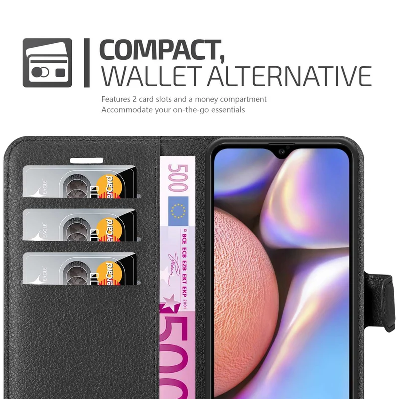 Cadorabo Hülle kompatibel mit Samsung Galaxy A10s / M01s Schutzhülle mit Magnetverschluss, Standfunktion und Kartenfach
