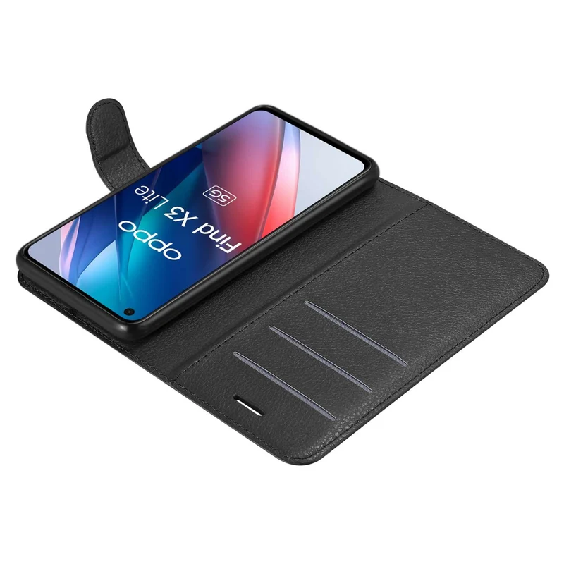 Cadorabo Hülle kompatibel mit Oppo FIND X3 LITE Schutzhülle mit Magnetverschluss, Standfunktion und Kartenfach
