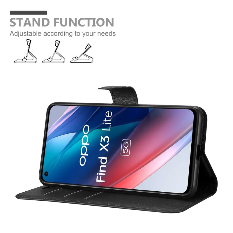 Cadorabo Hülle kompatibel mit Oppo FIND X3 LITE Schutzhülle mit Magnetverschluss, Standfunktion und Kartenfach