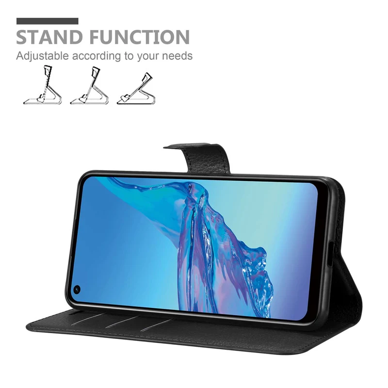 Cadorabo Hülle kompatibel mit Oppo A53s Schutzhülle mit Magnetverschluss, Standfunktion und Kartenfach