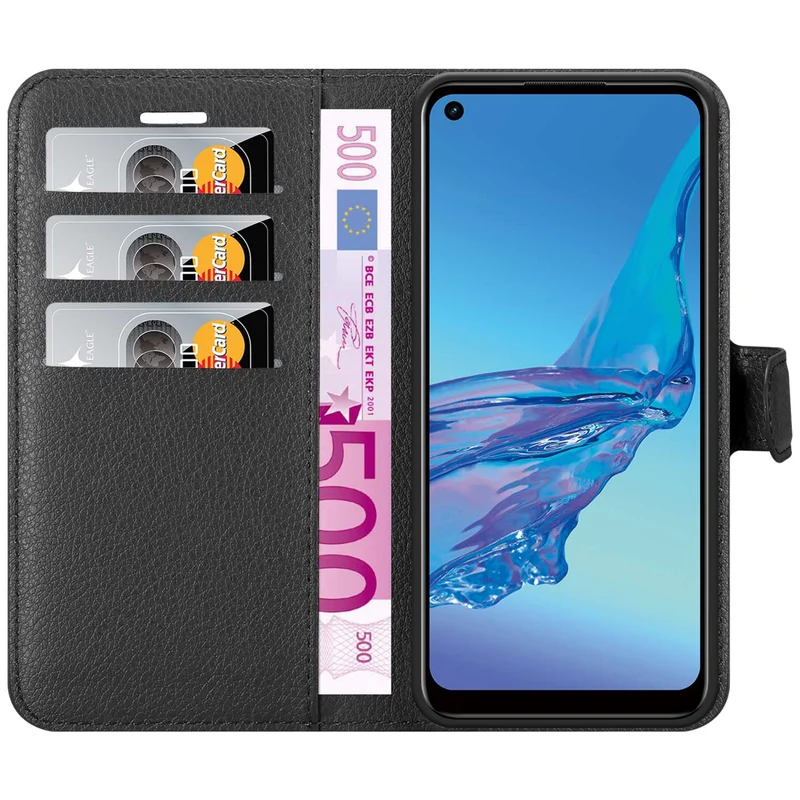 Cadorabo Hülle kompatibel mit Oppo A53s Schutzhülle mit Magnetverschluss, Standfunktion und Kartenfach